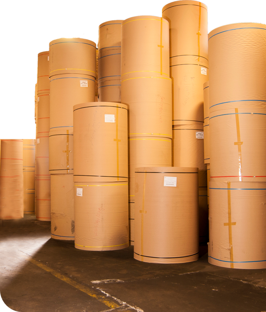 Rolls of paper stacked